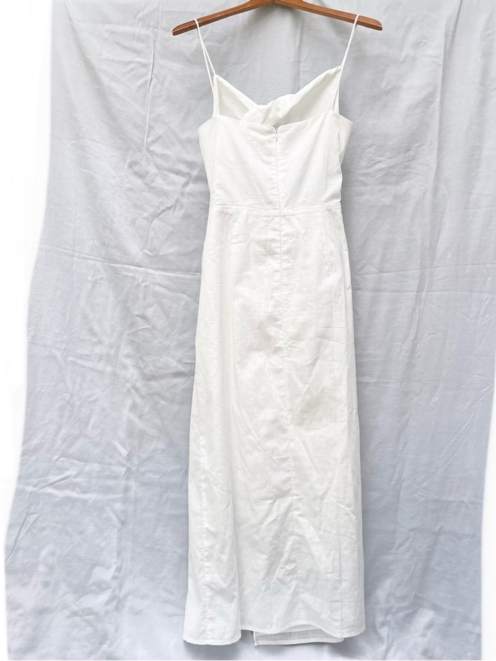 SABO | NWT CIRI CUTOUT MIDI DRESS LARGE IN WHITE OPEN SLIT LINED - Picture 12 of 12